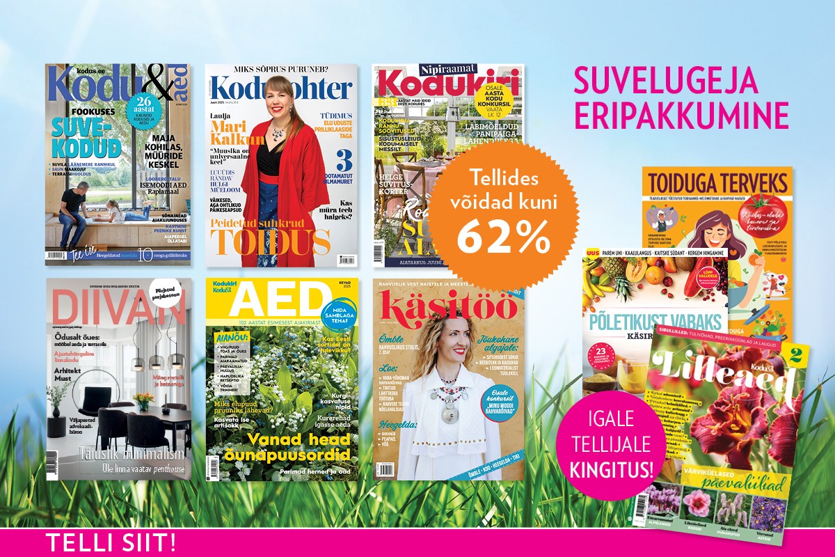 Kodu & Aed, Kodukiri, Kodutohter, Diivan, Aed või Käsitöö eripakkumine (4kuud 19,90€)